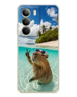 Чехол для Realme C71 с картинкой «Капибара на море»