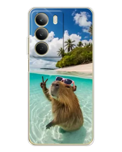 Чехол для Realme C71 с картинкой «Капибара на море»