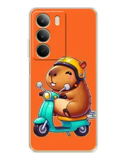 Чехол для Realme C71 с картинкой «Капибара на скутере»
