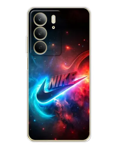 Чехол для Realme C73 5G с картинкой «Огненный логотип Nike»