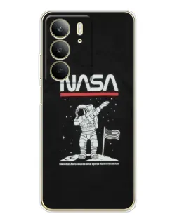 Чехол для Realme C73 5G с картинкой «NASA — шагаем по Луне» Чехол для Realme C73 5G с картинкой «NASA — шагаем по Луне»