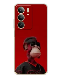 Чехол для Realme C73 5G с картинкой «Bored Ape в красном»