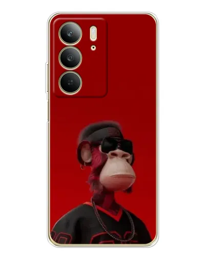 Чехол для Realme C73 5G с картинкой «Bored Ape в красном»