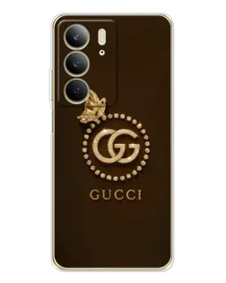 Чехол для Realme C73 5G с картинкой «Gucci — золотая бабочка»