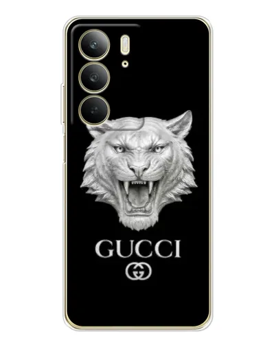 Чехол для Realme C73 5G с картинкой «Gucci — серебряный лев» Чехол для Realme C73 5G с картинкой «Gucci — серебряный лев»