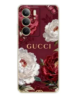 Чехол для Realme C73 5G с картинкой «Gucci — бордовые розы»