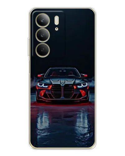 Чехол для Realme C73 5G с картинкой «BMW на мокрой дороге»