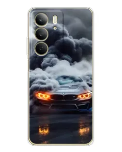 Чехол для Realme C73 5G с картинкой «BMW в дыму»