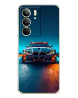 Чехол для Realme C73 5G с картинкой «BMW — огни неона» Чехол для Realme C73 5G с картинкой «BMW — огни неона»