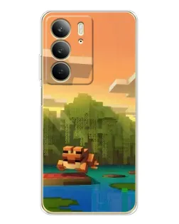 Чохол для Realme C73 5G з картинкою «Майнкрафт захід сонця»