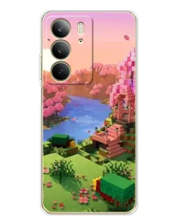 Чохол для Realme C73 5G з картинкою «Рожеве дерево Minecraft»