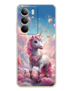 Чехол для Realme C73 5G с картинкой «Единорог среди облаков»