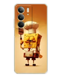Чехол для Realme C73 5G с картинкой «Губка Боб повар»