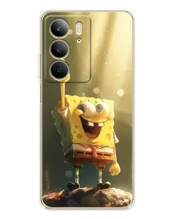 Чехол для Realme C73 5G с картинкой «Сияющий Спанч Боб»