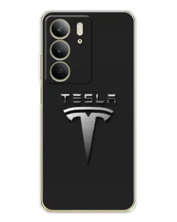 Чохол для Realme C73 5G з картинкою «Сталевий логотип Tesla» Чохол для Realme C73 5G з картинкою «Сталевий логотип Tesla»