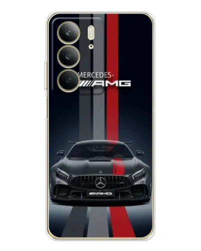 Чехол для Realme C73 5G с картинкой «Mercedes — белый карбон»
