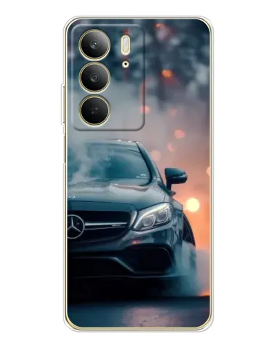 Чехол для Realme C73 5G с картинкой «Mercedes — ночной город»