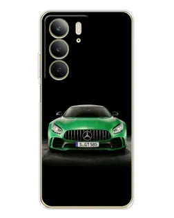 Чехол для Realme C73 5G с картинкой «Mercedes — неоновый лого»