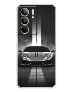 Чехол для Realme C73 5G с картинкой «Lamborghini симметрия дорог»