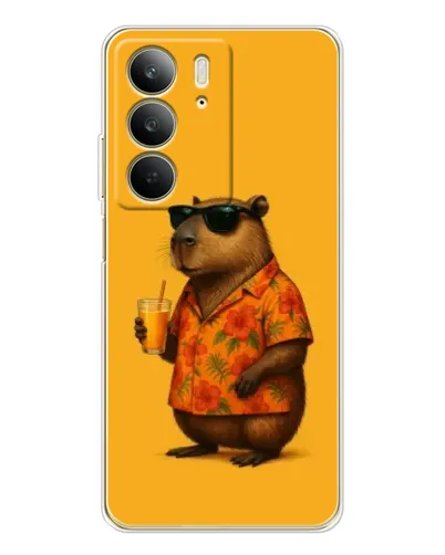 Чехол для Realme C73 5G с картинкой «Капибара на отдыхе»