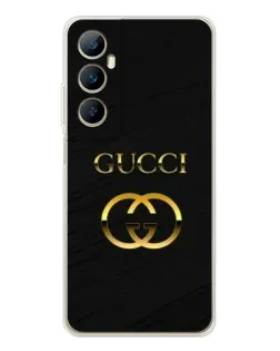 Чохол для Realme C75 з картинкою «Золотий логотип Gucci»