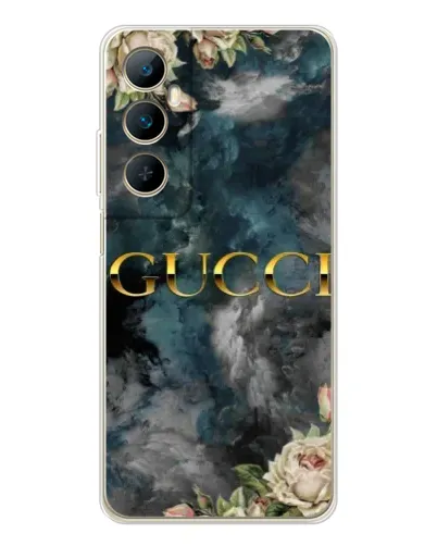 Чехол для Realme C75 с картинкой «Абстрактные цветы Gucci»