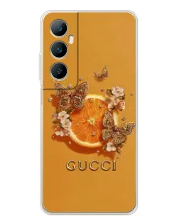Чохол для Realme C75 з картинкою «Gucci — золоті метелики»