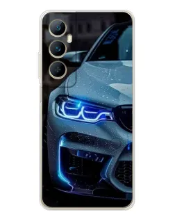 Чехол для Realme C75 с картинкой «Взгляд BMW с синими фарами»