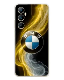Чехол для Realme C75 с картинкой «Золотистый дым BMW»