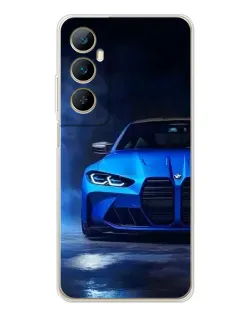Чехол для Realme C75 с картинкой «Голубая BMW M4»