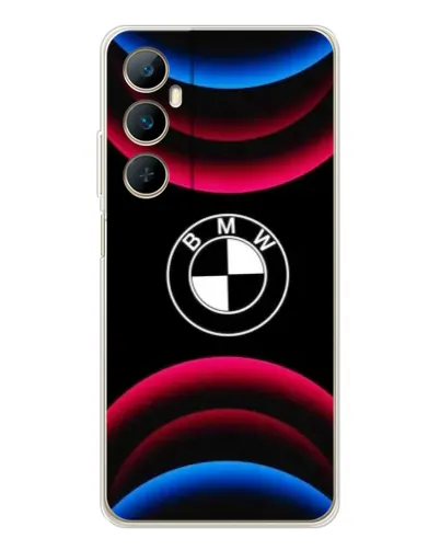Чехол для Realme C75 с картинкой «Логотип BMW и неоновые дуги» Чехол для Realme C75 с картинкой «Логотип BMW и неоновые дуги»