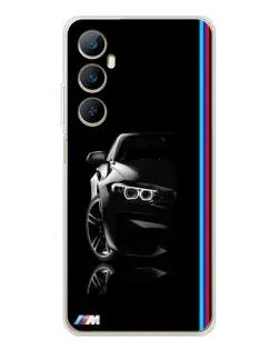 Чехол для Realme C75 с картинкой «Силуэт BMW в темноте»