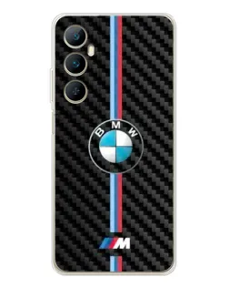 Чехол для Realme C75 с картинкой «Эмблема BMW и карбон»