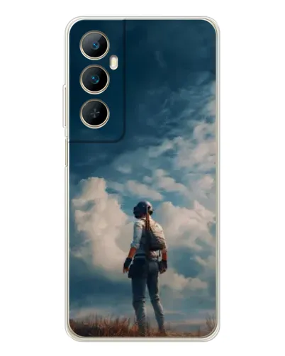 Чехол для Realme C75 с картинкой «Герой PUBG на скале»