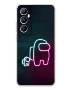 Чехол для Realme C75 с картинкой «Among Us неон-арт»