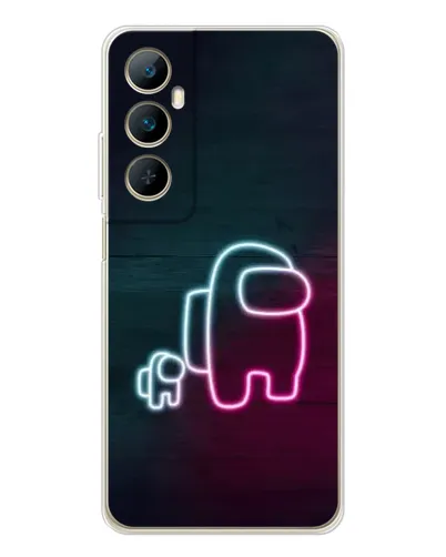 Чехол для Realme C75 с картинкой «Among Us неон-арт»