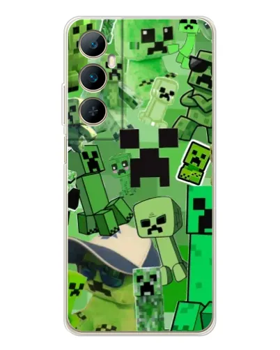 Чехол для Realme C75 с картинкой «Криперы Minecraft»