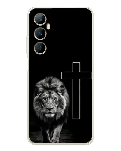 Чехол для Realme C75 с картинкой «Лев и Крест»