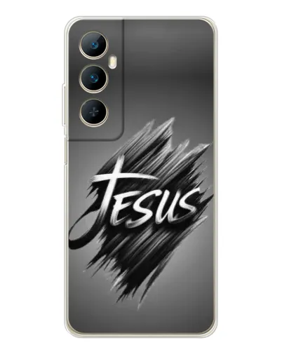 Чехол для Realme C75 с картинкой «Надпись Jesus Graffiti»
