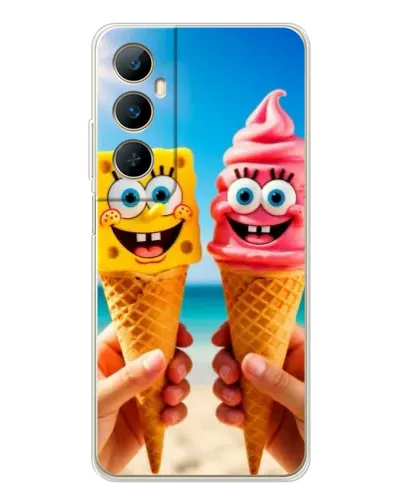 Чехол для Realme C75 с картинкой «Спанч Боб мороженое»