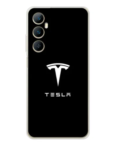 Чехол для Realme C75 с картинкой «Tesla White Logo» Чехол для Realme C75 с картинкой «Tesla White Logo»