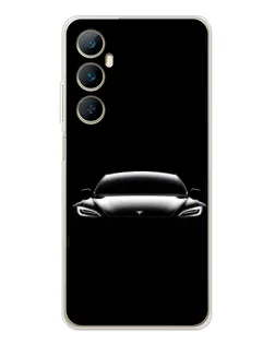 Чехол для Realme C75 с картинкой «Фары Tesla Night»
