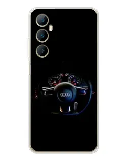 Чехол для Realme C75 с картинкой «Салон Audi — руль»