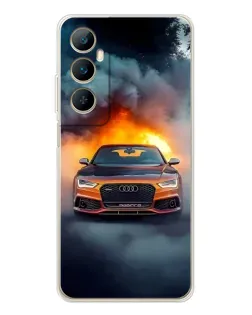 Чохол для Realme C75 з картинкою «Audi у вогняному диму»
