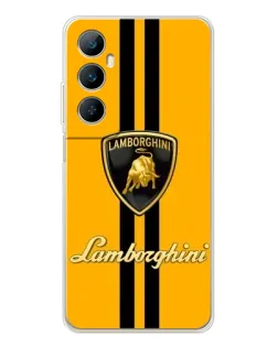 Чехол для Realme C75 с картинкой «Lamborghini Stripe желтый»