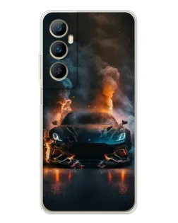 Чехол для Realme C75 с картинкой «Lamborghini дымная эстетика»