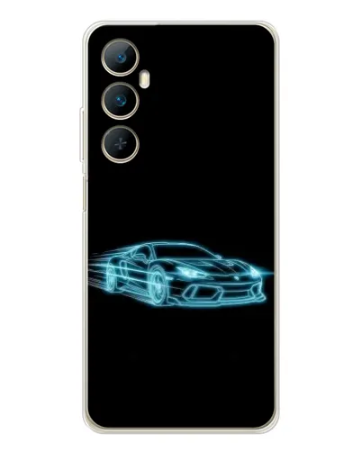 Чехол для Realme C75 с картинкой «Неоновый контур Lamborghini» Чехол для Realme C75 с картинкой «Неоновый контур Lamborghini»