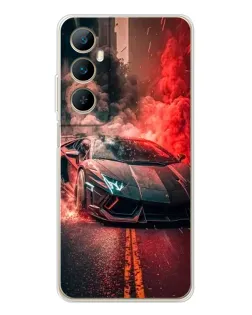 Чехол для Realme C75 с картинкой «Lamborghini красный дым»
