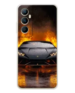 Чехол для Realme C75 с картинкой «Lamborghini в огне»