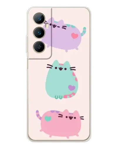 Чехол для Realme C75 с картинкой «Pusheen трио» Чехол для Realme C75 с картинкой «Pusheen трио»